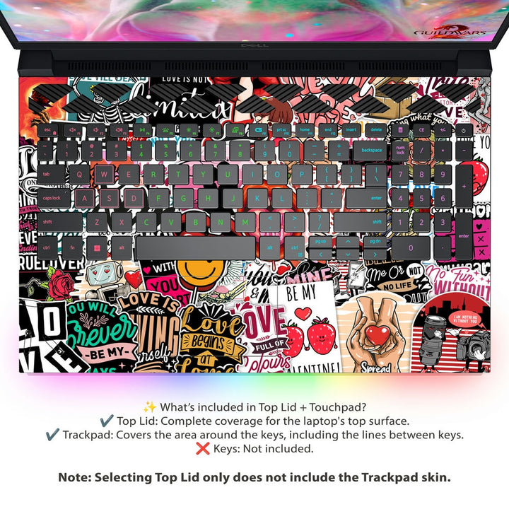 Dell Laptop Skin - Love Sticker Bomb