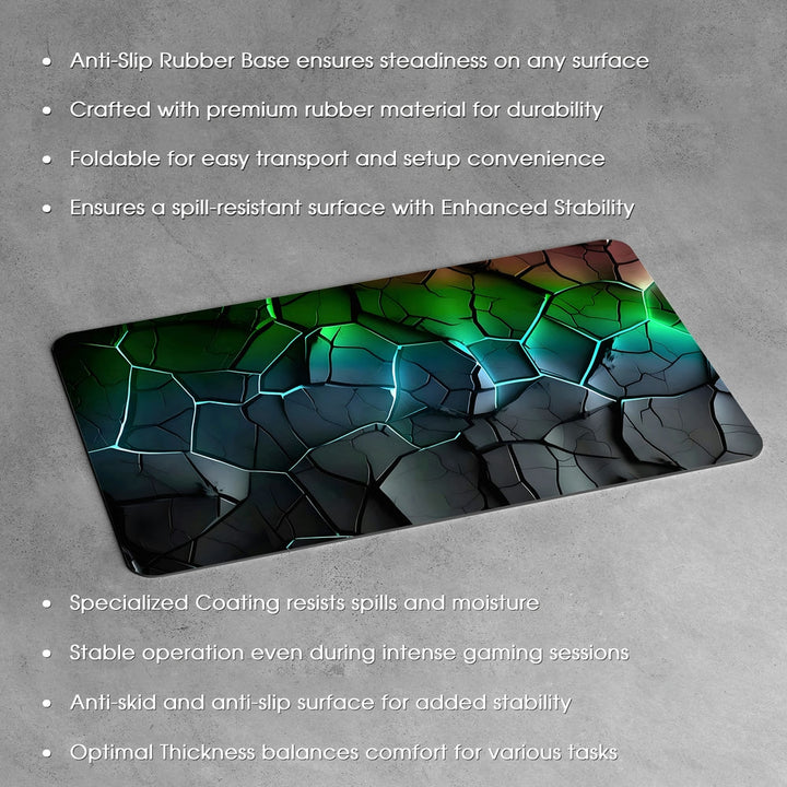 Anti-Slip Desk Mat Gaming Mouse Pad - Emerald Shards