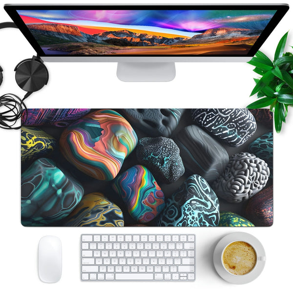 Anti-Slip Desk Mat Gaming Mouse Pad - Colorful Pebbles CP02