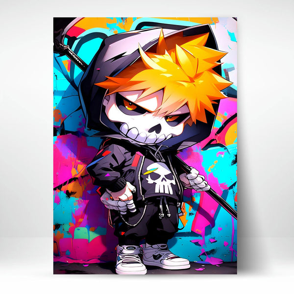 Metal Poster - Anime Chibi Skull