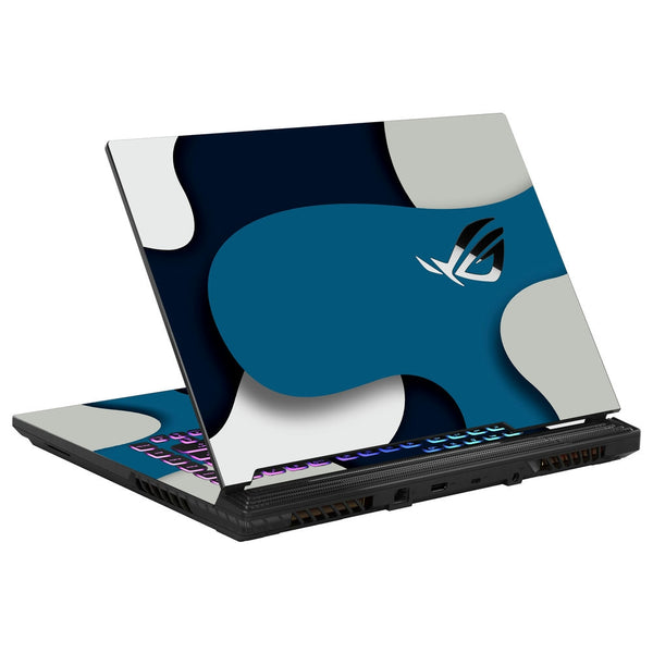 Asus Laptop Skin - Blue and Gray Abstract Patchwork