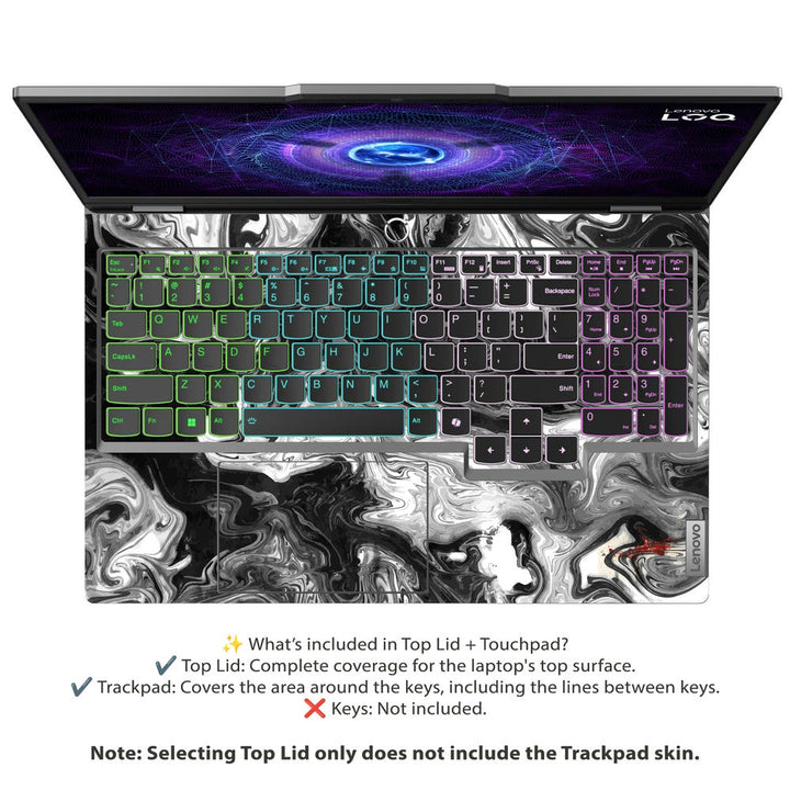 Lenovo LOQ Laptop Skin - Marble Black While Art