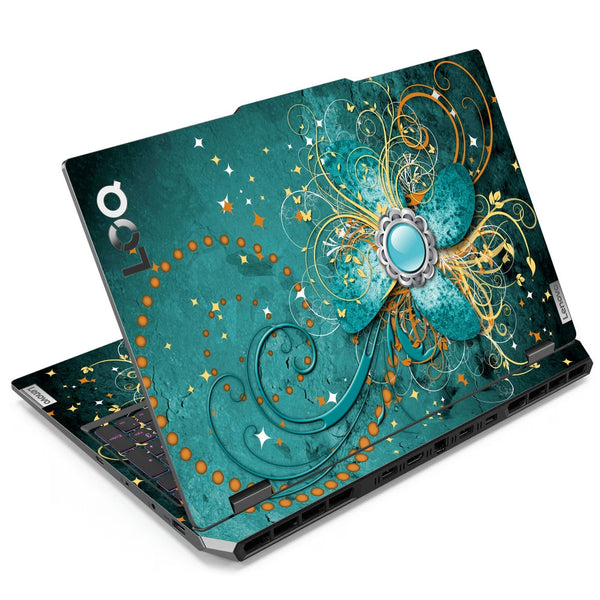 Lenovo LOQ Laptop Skin - Abstract Turquoise Swirls