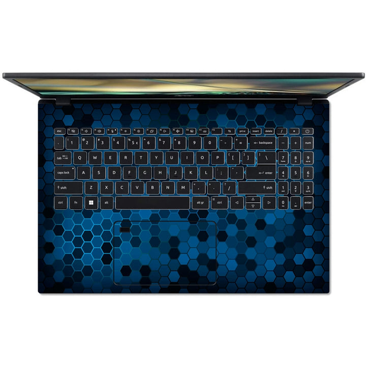 Acer Laptop Skin - Black Blue Honeycomb