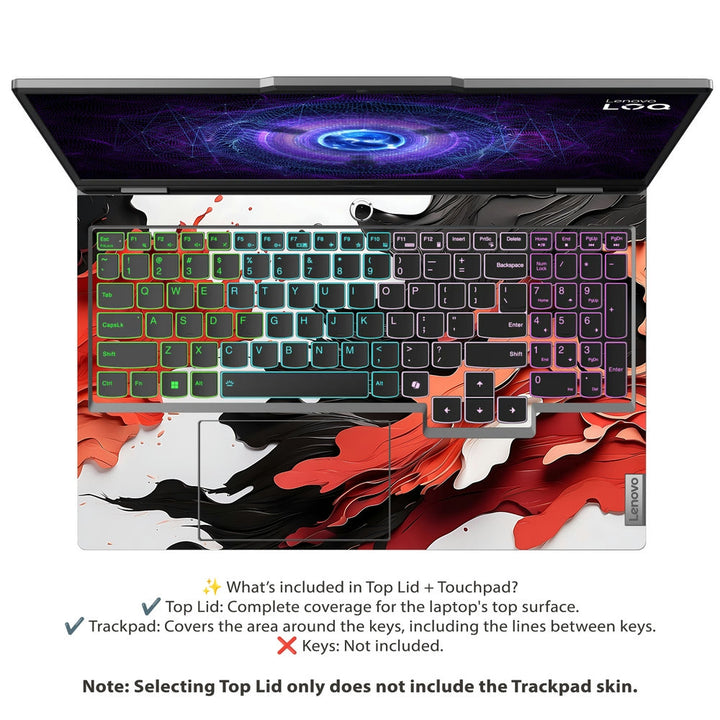 Lenovo LOQ Laptop Skin - Red Black Ink Art