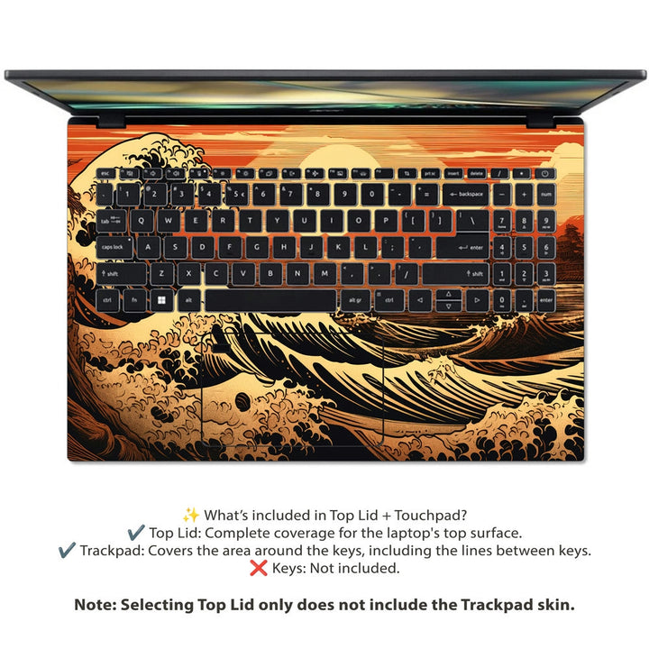 Acer Laptop Skin - Golden Wave Serenity