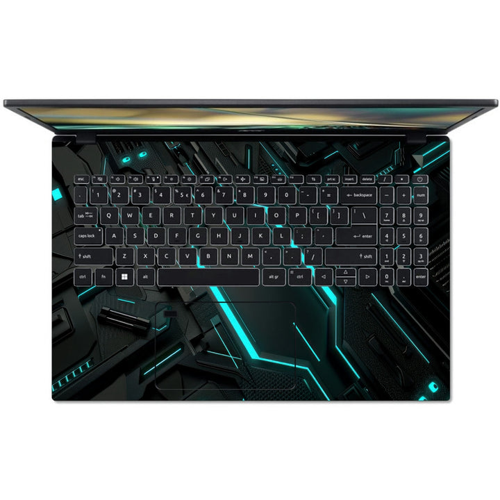 Acer Laptop Skin - Green and Black Tech Circuit Abstract