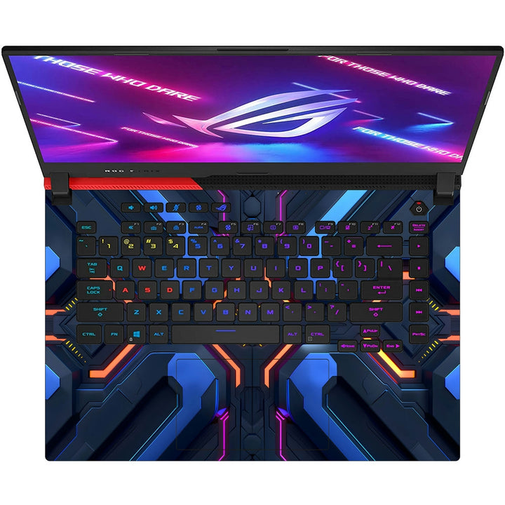 Asus Laptop Skin - Neon Cross Hatch Circuit Abstract