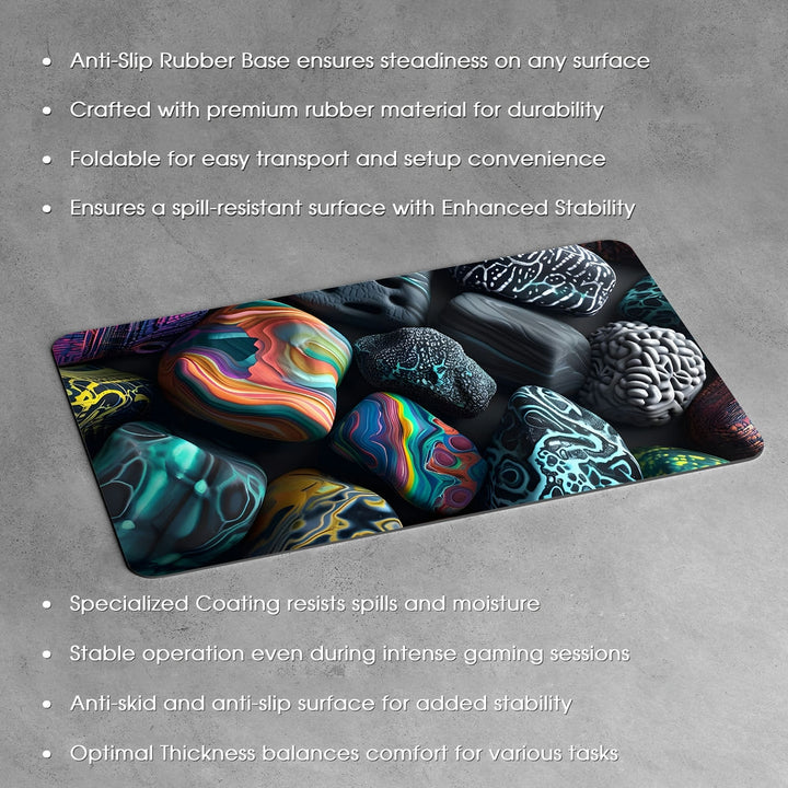 Anti-Slip Desk Mat Gaming Mouse Pad - Colorful Pebbles CP02