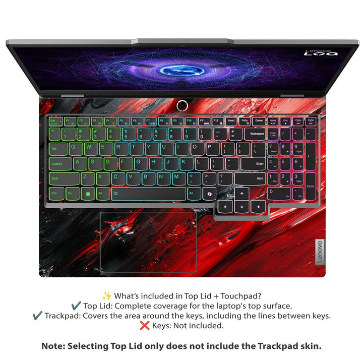 Lenovo LOQ Laptop Skin - Black Red Lava Art