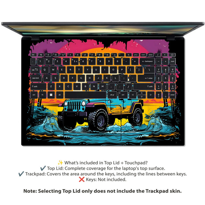 Acer Laptop Skin - Sunset Adventure Jeep