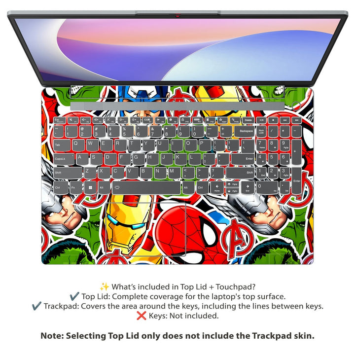 Lenovo Laptop Skin - Marvel Heroes Collage