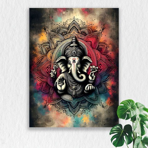 Self Adhesive Textured Vinyl Poster Divine Warrior Ganesha