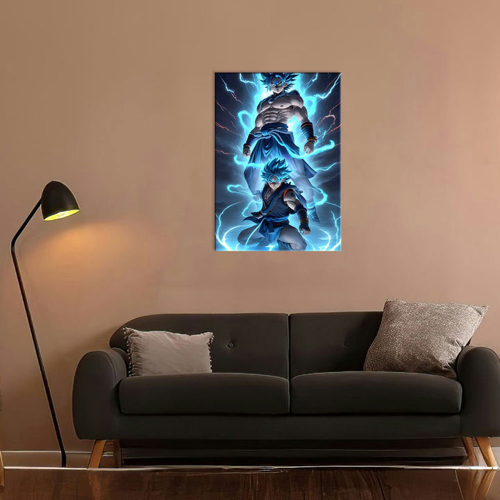 Metal Poster - Anime Goku Blue