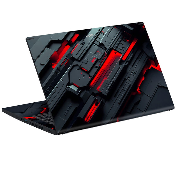 Acer Laptop Skin - Industrial Red Metallic Design