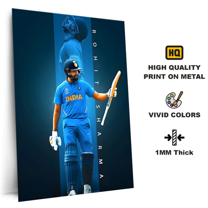 Metal Poster - Indian Cricketer Rohit Sharma RS03