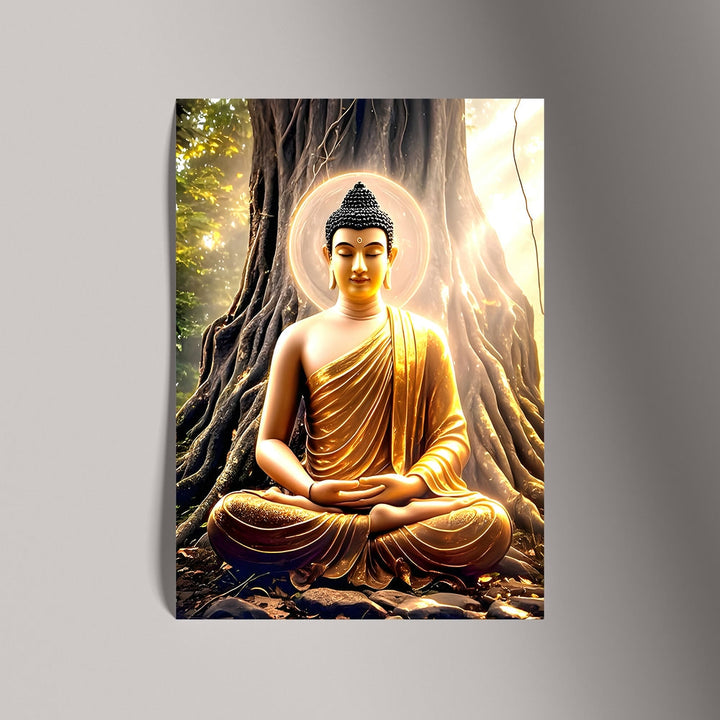 Self Adhesive Textured Vinyl Poster Bodhi Tree Meditation