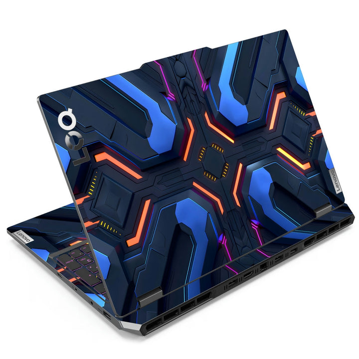 Lenovo LOQ Laptop Skin - Neon Cross Hatch Circuit Abstract