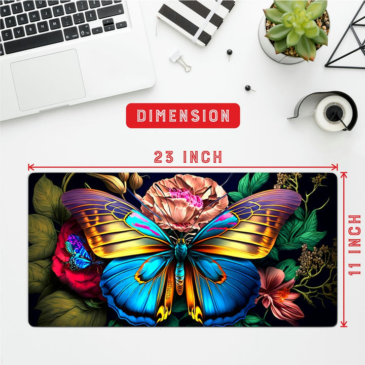 Anti-Slip Desk Mat Gaming Mouse Pad - Butterfly on a Flower