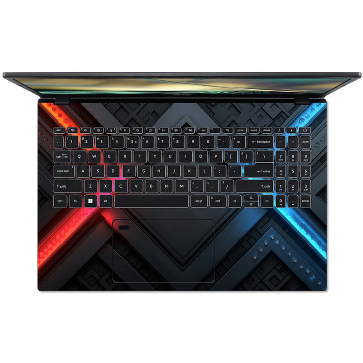 Acer Laptop Skin - Red and Blue Panel Intersection