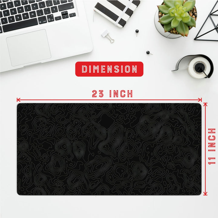 Anti-Slip Desk Mat Gaming Mouse Pad - Dark Abstract Topography