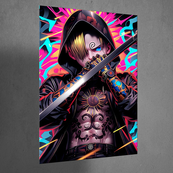 Metal Poster - Anime Golden-Haired Blademaster