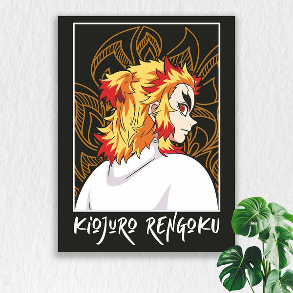 Self Adhesive Textured Vinyl Poster Kyojuro Rengoku Demon Slayer