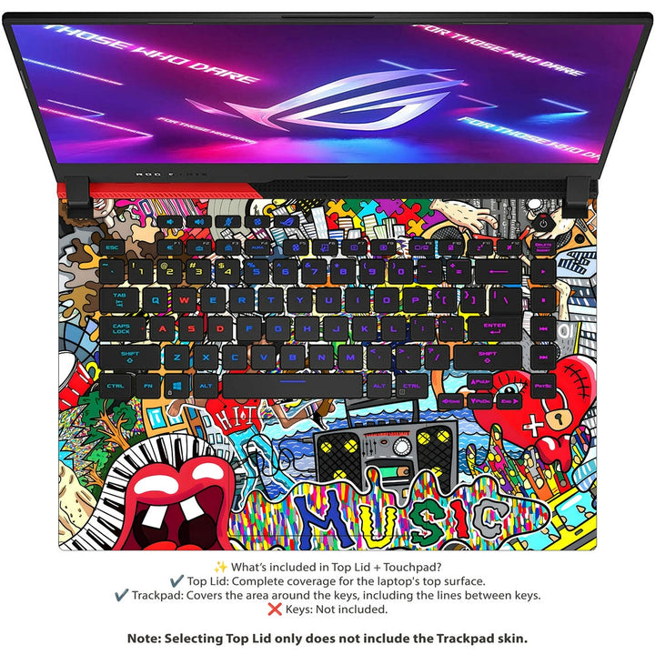 Asus Laptop Skin - Pop Art Music Vibes