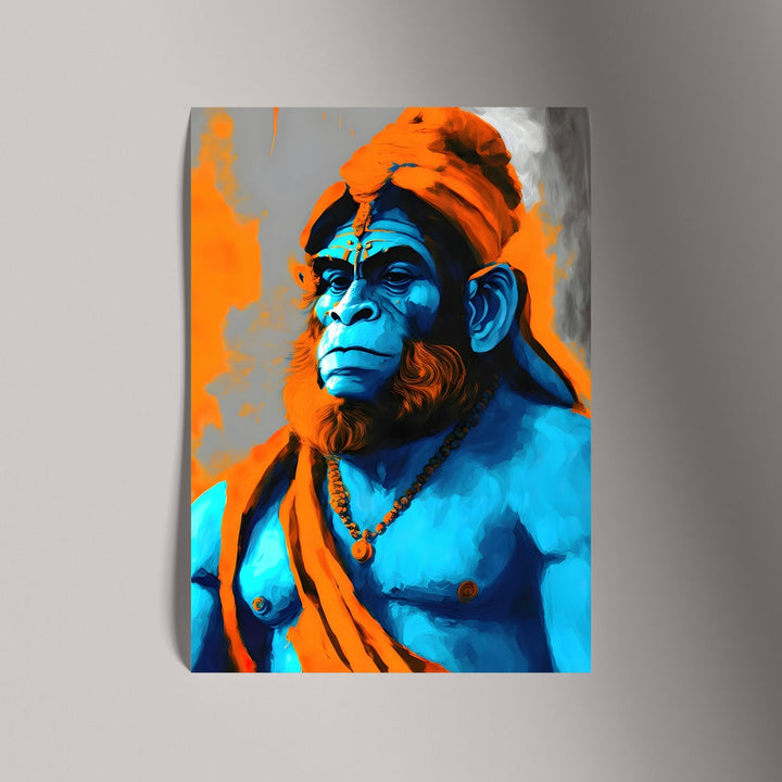 Self Adhesive Textured Vinyl Poster Lord Hanuman Spiritual Art