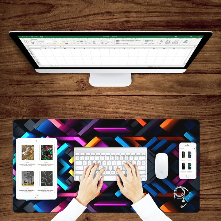 Anti-Slip Desk Mat Gaming Mouse Pad - Color Matrix