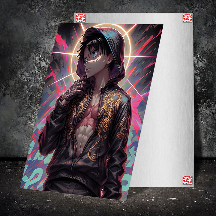 Metal Poster - Anime Hooded Boy