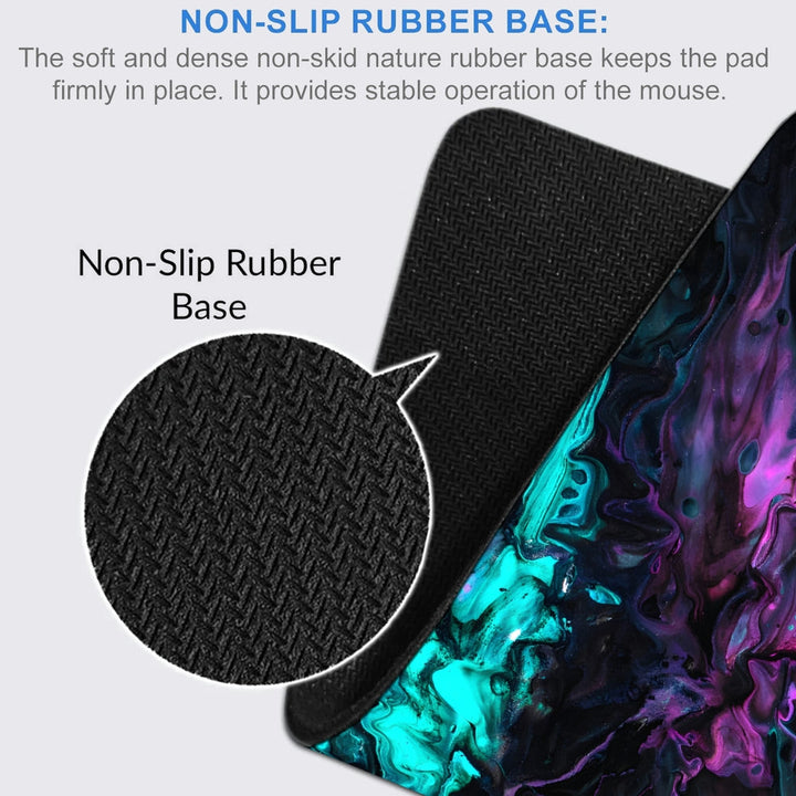 Anti-Slip Desk Mat Gaming Mouse Pad - Dark Fluid Neon Topography