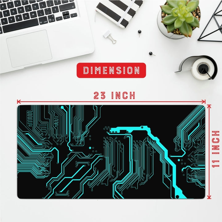 Anti-Slip Desk Mat Gaming Mouse Pad - Digital Circuitry Topography