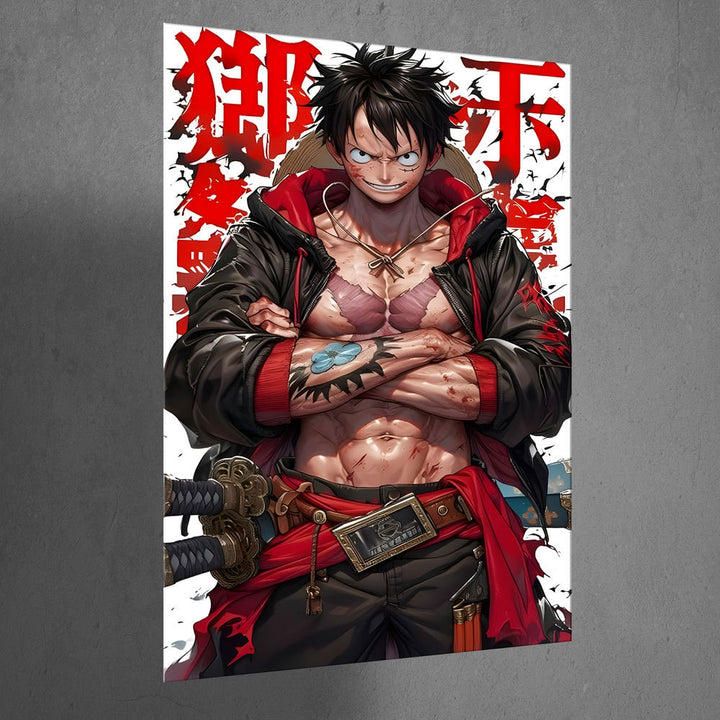 Metal Poster - One Piece Monkey D Luffy OP02