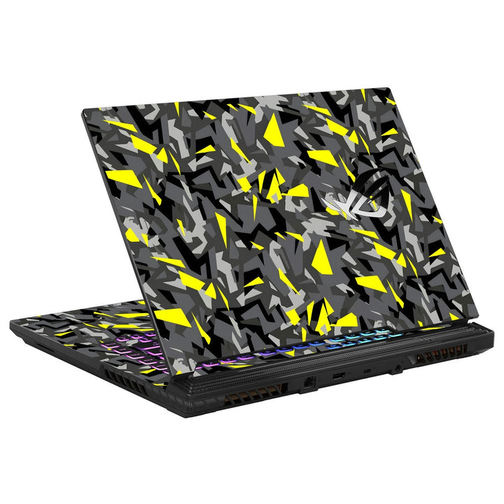 Asus Laptop Skin - Yellow Sparkle on Black Grey