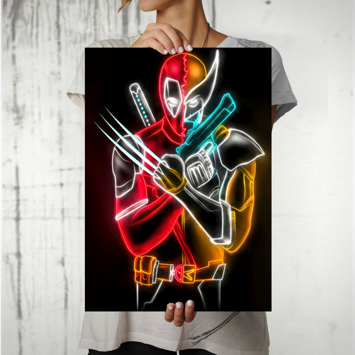 Metal Poster - Superhero Deadpool & Wolverine DW01