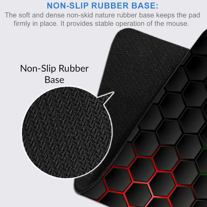 Anti-Slip Desk Mat Gaming Mouse Pad - Hexa Glow