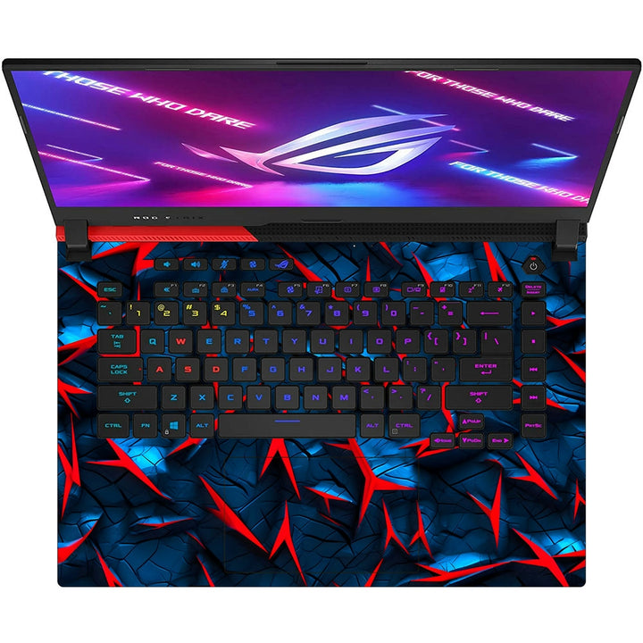 Asus Laptop Skin - Red and Blue Spike Pattern