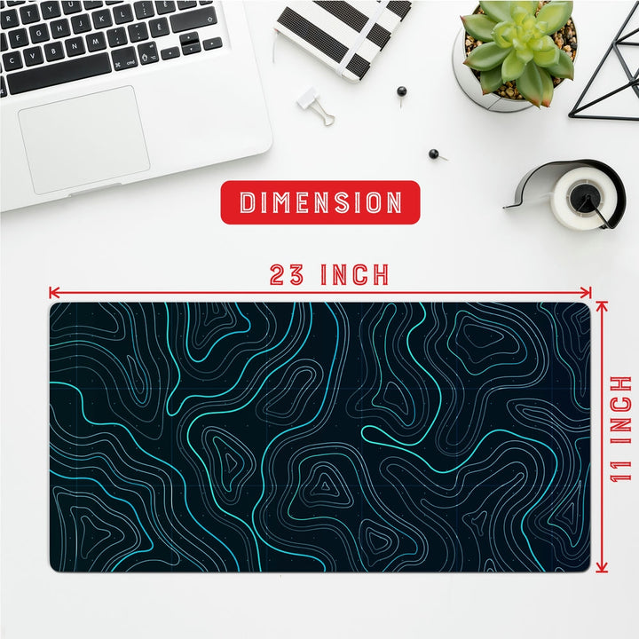 Anti-Slip Desk Mat Gaming Mouse Pad - Abstract Topographic Design