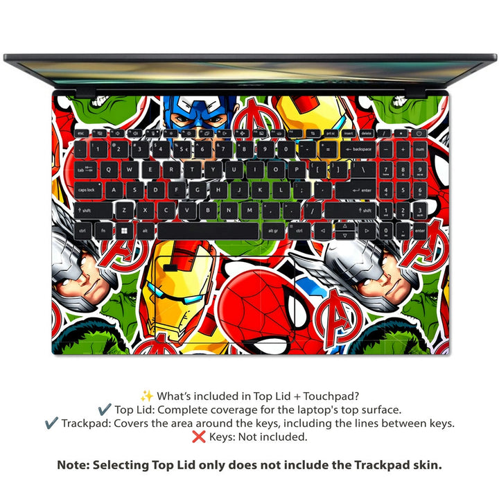 Acer Laptop Skin - Marvel Heroes Collage