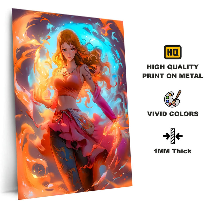 Metal Poster - Anime One Piece Nami OP66