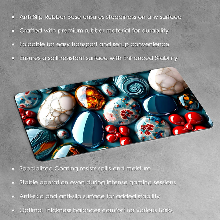 Anti-Slip Desk Mat Gaming Mouse Pad - Colorful Pebbles CP26