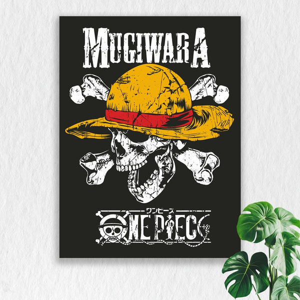 Self Adhesive Textured Vinyl Poster Straw Hat Skull One Piece