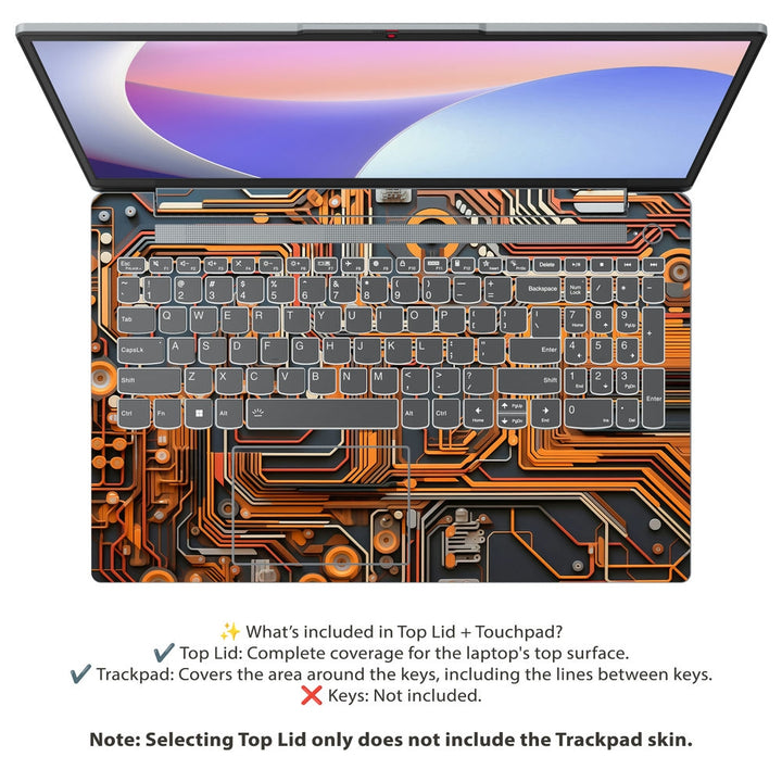 Lenovo Laptop Skin - Tech Orange Geometric