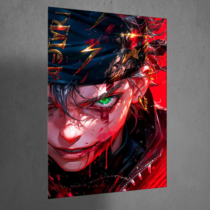 Metal Poster - Anime Scarred Fighter