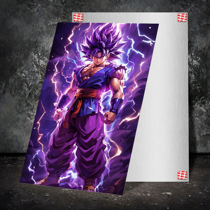 Metal Poster - Anime Goku Purple