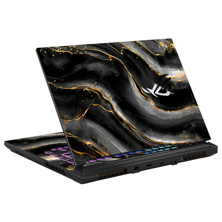 Asus Laptop Skin - Black and Gold Marbled Texture