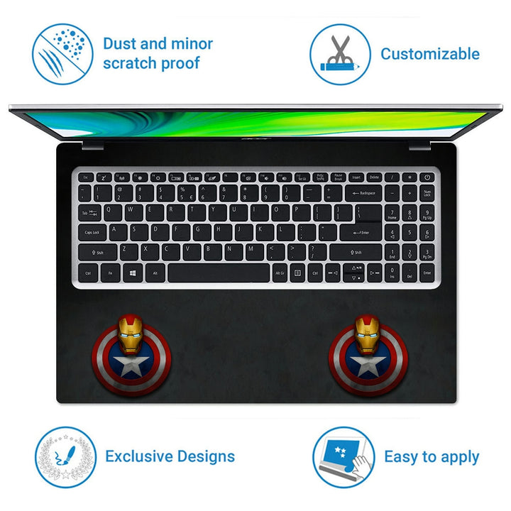 Laptop Skin - Captain Shield Iron Man Mask