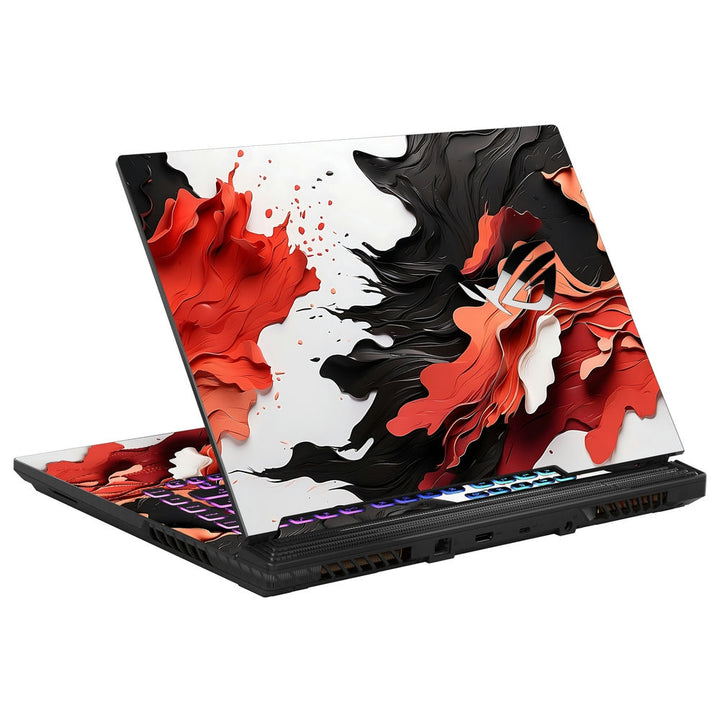 Asus Laptop Skin - Red Black Ink Art