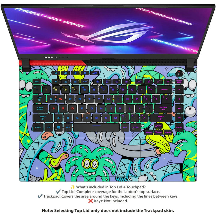 Asus Laptop Skin - Colorful Alien Chaos